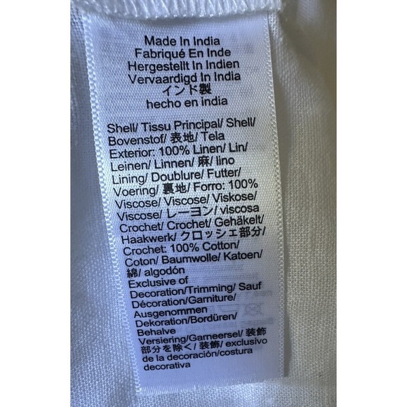 J.Crew White Boho Crochet Bodice Linen Maxi Dress Women's Size M Summer Beach - Picture 11 of 13